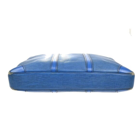 LOUIS VUITTON Porte Documents Voyage Briefcase Hand Bag Epi Blue - Picture 5 of 16